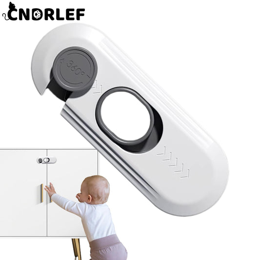 CNDRLEF Childproof Cabinet Locks 5 Pack - No Drill Adhesive Safety Latches for Cabinets, Drawers, Fridge, Pantry & Closet, Baby Proofing White