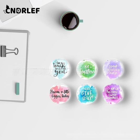 CNDRLEF 12Pcs Glass Refrigerator Magnets , Fridge Magnets for Refrigerator, Locker, Office Whiteboard, Cabinet Decoration(Inspirational Quotes)