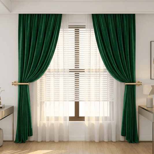 CNDRLEF Adhesive Curtain Holdbacks, 2 Pack No Drill Curtain Tie Backs, Gold Metal Curtain Holders for Drapes, Sheers & Blackout Curtains