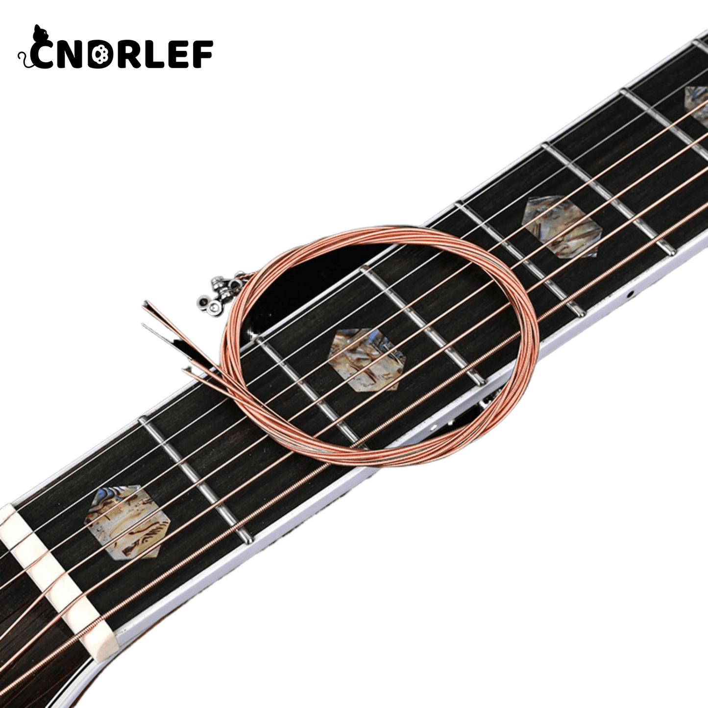 CNDRLEF 6-Pack Phosphor Bronze Acoustic Guitar Strings Set - Hex Steel Core, Rust-Proof Coating, Pro-Grade Tone (Universal for Folk Guitars)