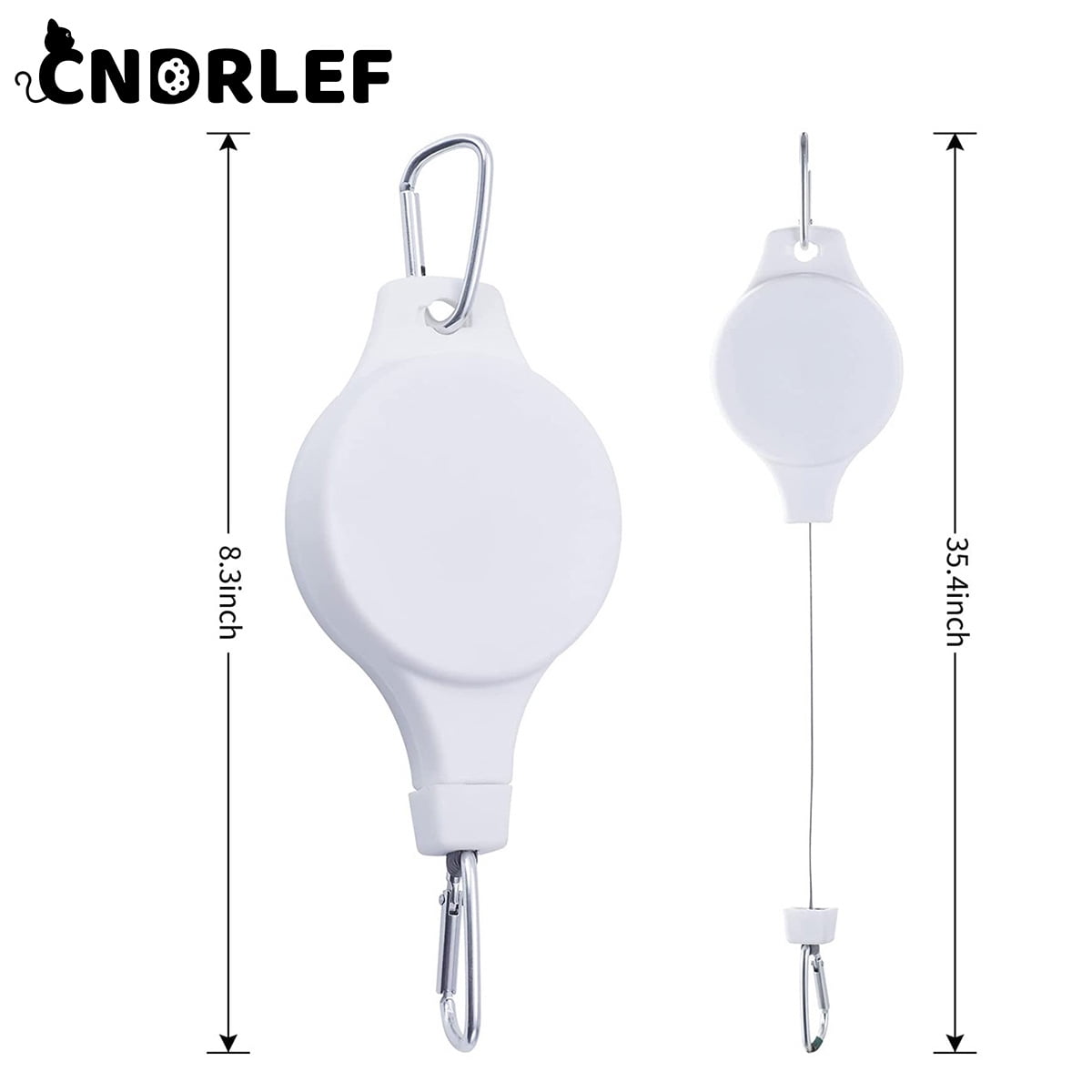 CNDRLEF 4-Pack Retractable Plant Hangers with Pulley, 2 Black & 2 White, 35.4 Inch Adjustable Height Heavy Duty Hooks for Hanging Plants, Baskets, Bird Feeders
