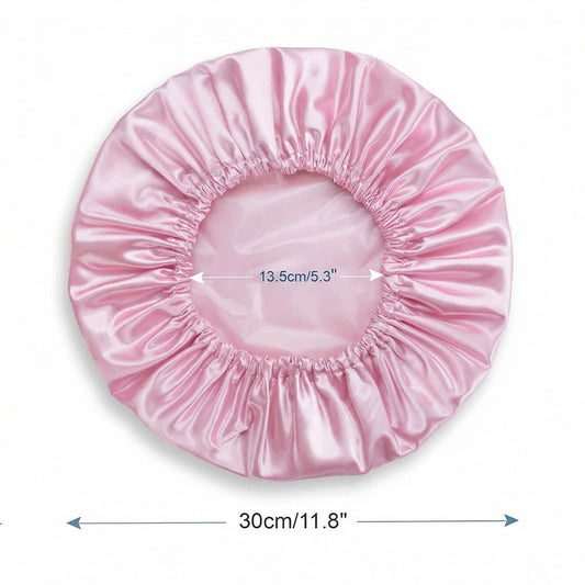 CNDRLEF Shower Caps for Women, 4 Pack Reusable Waterproof Shower Caps, Double Layer Bathing Caps with Polyester Outer & EVA Inner, Elastic Large Size Hair Caps for Shower, Bath and Spa