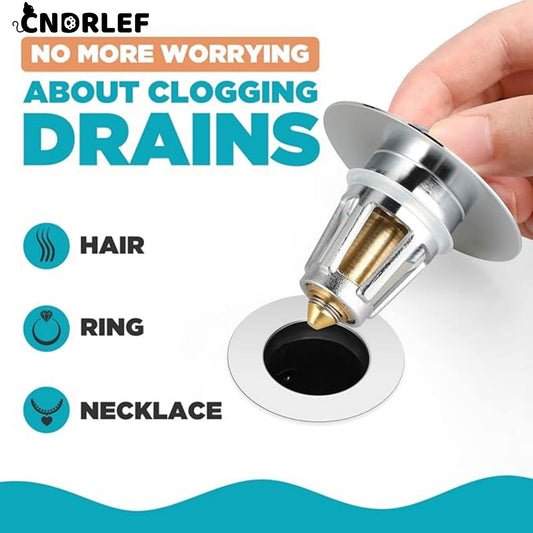 CNDRLEF 2-Pack Bathroom Sink Stopper with Hair Catcher – Universal Pop-Up Drain Strainer for 1.1–1.5 inch US Standard Sink Drain Holes, Anti-Clog Basin Stopper