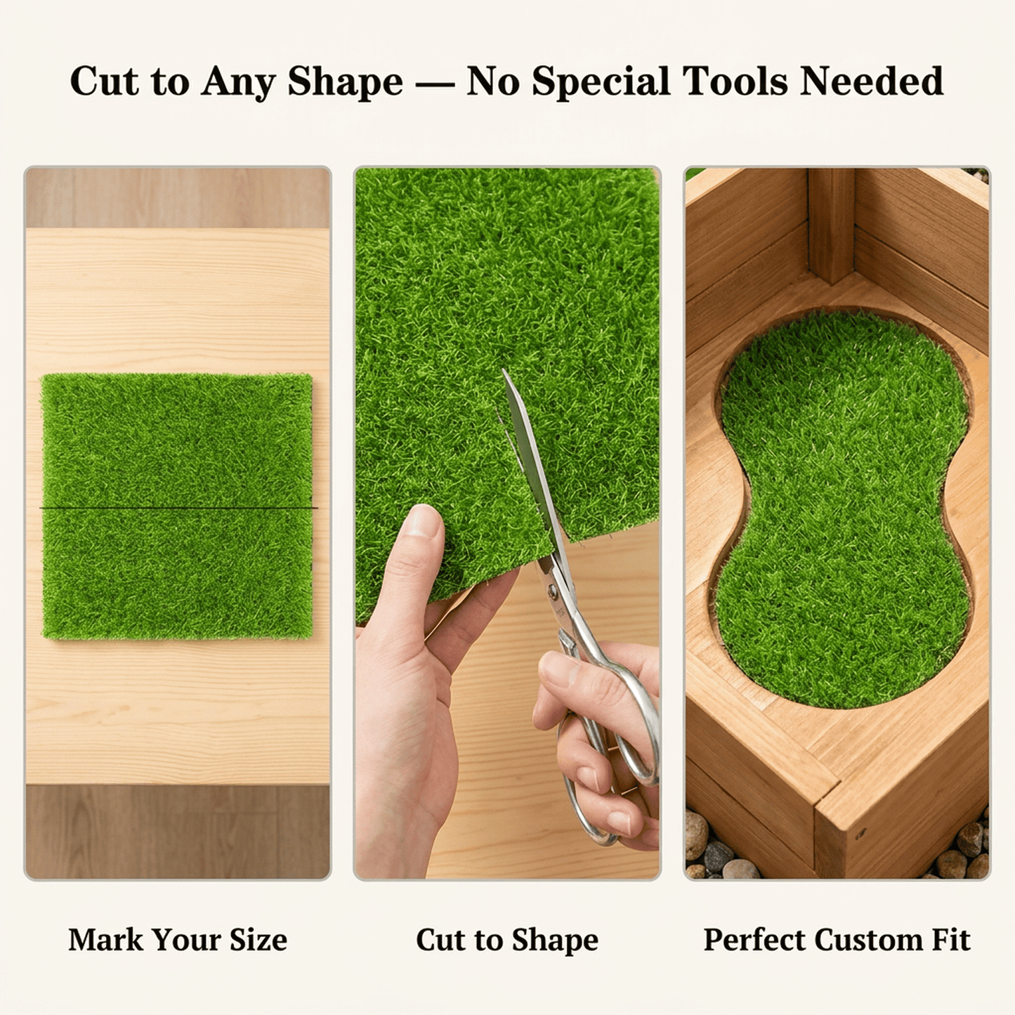 CNDRLEF 6 Pack Artificial Grass Mat Squares, 12 x 12 Inch Fake Turf Tiles, 1 Inch Thick, Drainage Holes, Indoor Outdoor for Patio Balcony DIY Decor