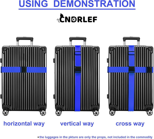 CNDRLEF Heavy Duty Luggage Straps 4-Pack for Suitcases, 2 Blue + 2 green
