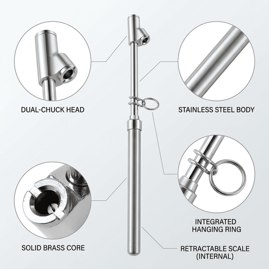 CNDRLEF Dual Head Tire Pressure Gauge 2 Pack with 8 Valve Caps, 10-150 PSI Heavy Duty Pencil Gauge for Car Truck SUV RV Motorcycle