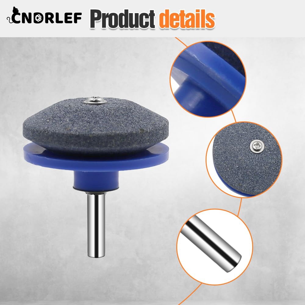 CNDRLEF 4-Pack Deep Blue Lawn Mower Blade Sharpener for Power Drills - Universal Sharpening Kit for Lawnmower, Tractor & Garden Tools