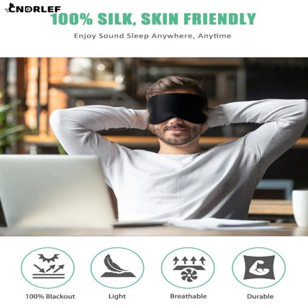 CNDRLEF Real Mulberry Silk 4 Pack Sleep Mask, Natural Pure Silk Eye Masks with Adjustable Strap for Sleeping, 99% Block Light Eye Sleep Shade Cover, Reduces Puffy Eyes Traveling Gifts