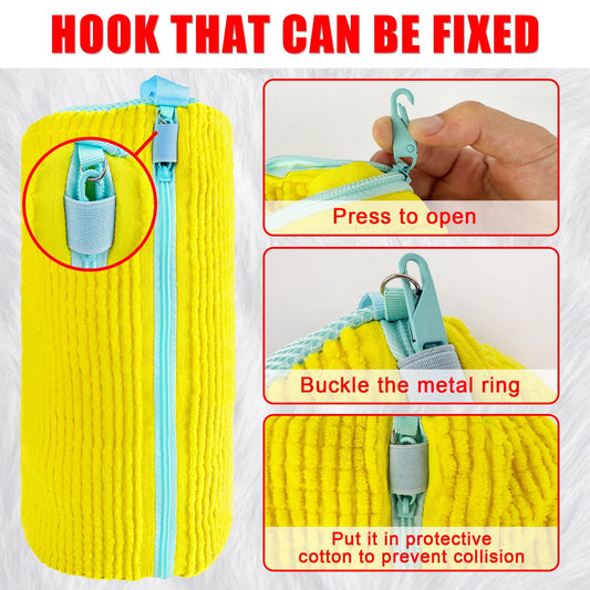 CNDRLEF Shoe Washing Bag for Washing Machine, XL Chenille Microfiber Shoe Cleaner Laundry Bag with Self-Locking Zipper, Heavy-Duty 260g Each, Yellow, 2 Pack