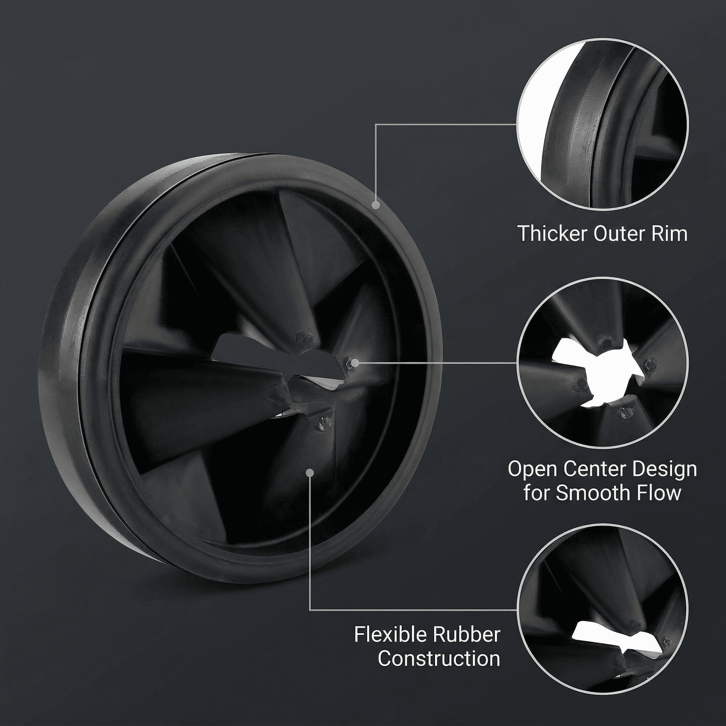 CNDRLEF 3 3/8" Garbage Disposal Splash Guard 2 Pack, Removable Rubber Sink Baffle Replacement, Noise Reducing Quiet Collar, Black
