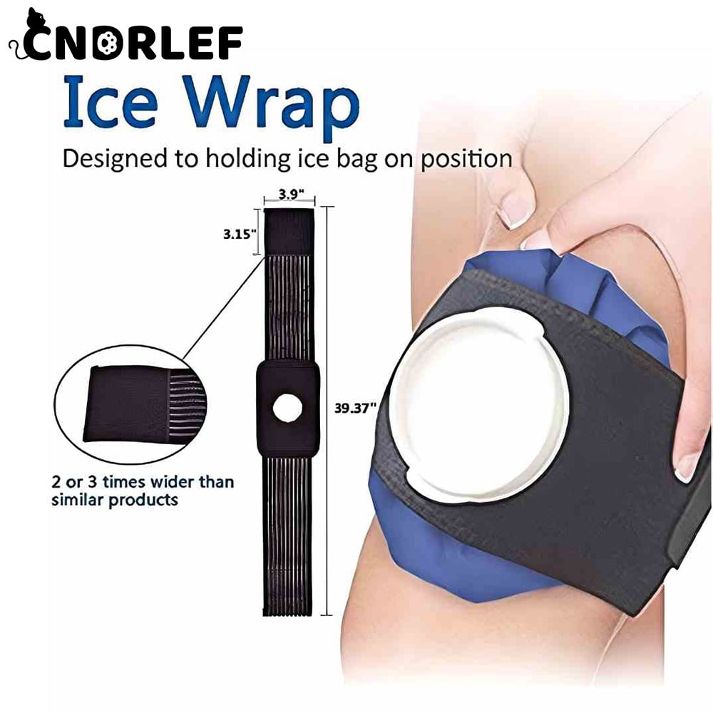 CNDRLEF Hot & Cold Compress Pack 9" - Deep Blue Reusable Ice Bag Wrap with 100cm Adjustable Strap for Pain Relief, Sprains & Swelling Relief