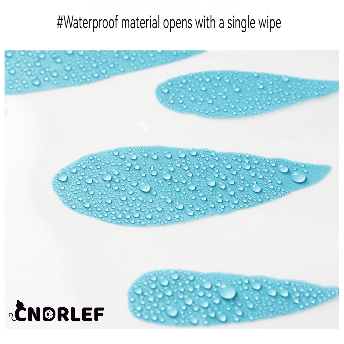 CNDRLEF Shower Curtain Liner, 4G PEVA Square Shower Liner, Plastic Waterproof Shower Curtains, 72x72 inch with Grommet Holes 3 Magnetic Weights Waterdrop pattern