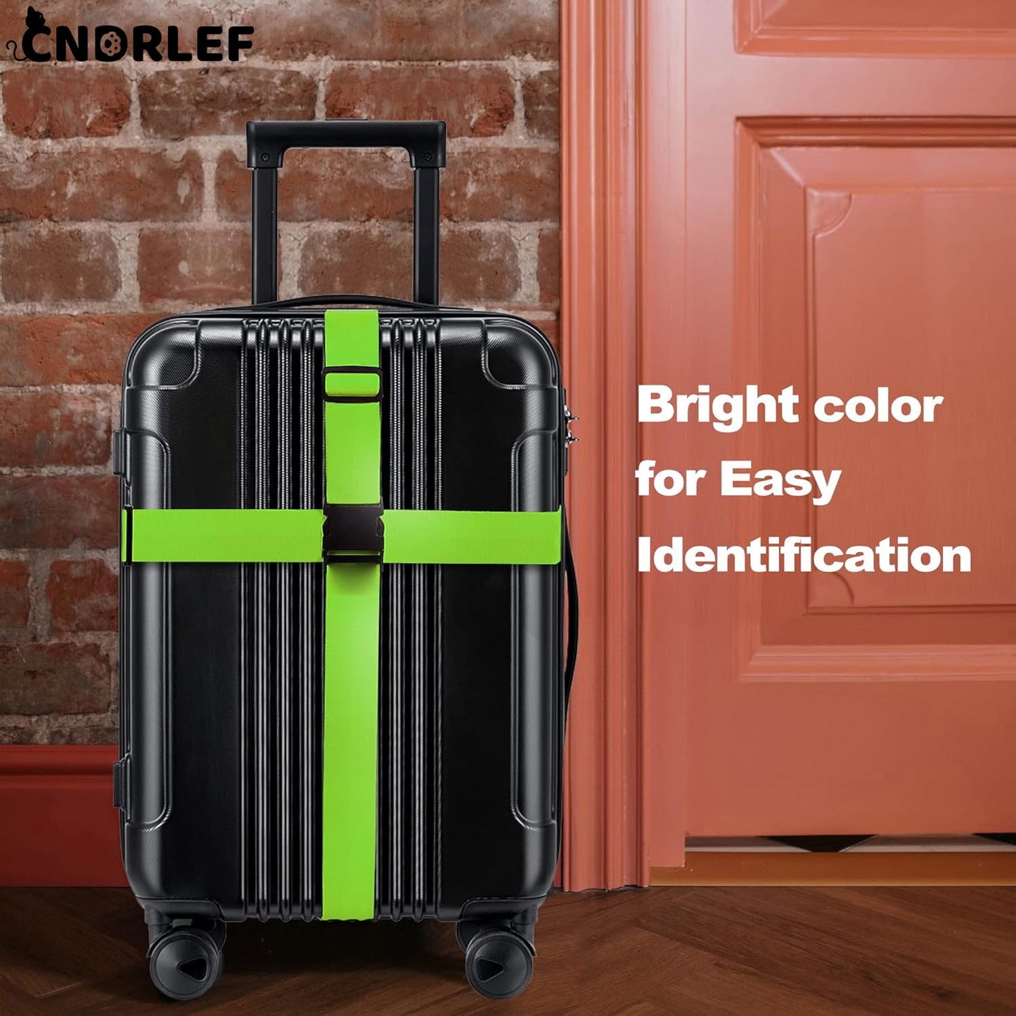 CNDRLEF Heavy Duty Luggage Straps 4-Pack for Suitcases, 2 Blue + 2 green