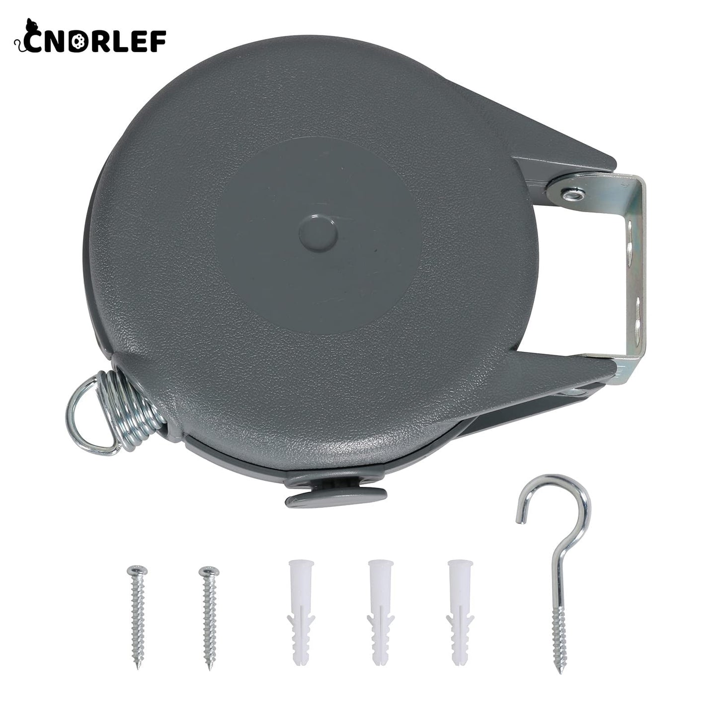 CNDRLEF Retractable Clothesline - Portable Heavy Duty Indoor and Outdoor Washing Line - 49 Feet PVC Retracting Clothes Line with Wall Mount Hang The Wet Dry Clothing Laundry - Easy Installation