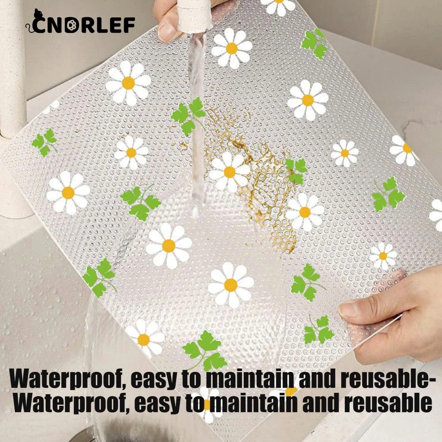 CNDRLEF Shelf Liner – Premium Non-Adhesive Cabinet & Drawer Liner for Kitchen – Waterproof Shelf Paper with Modern Pattern – Durable EVA Cabinet Mat – Easy to Cut