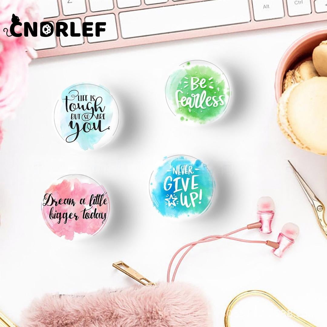 CNDRLEF 12Pcs Glass Refrigerator Magnets , Fridge Magnets for Refrigerator, Locker, Office Whiteboard, Cabinet Decoration（Inspirational Quotes）