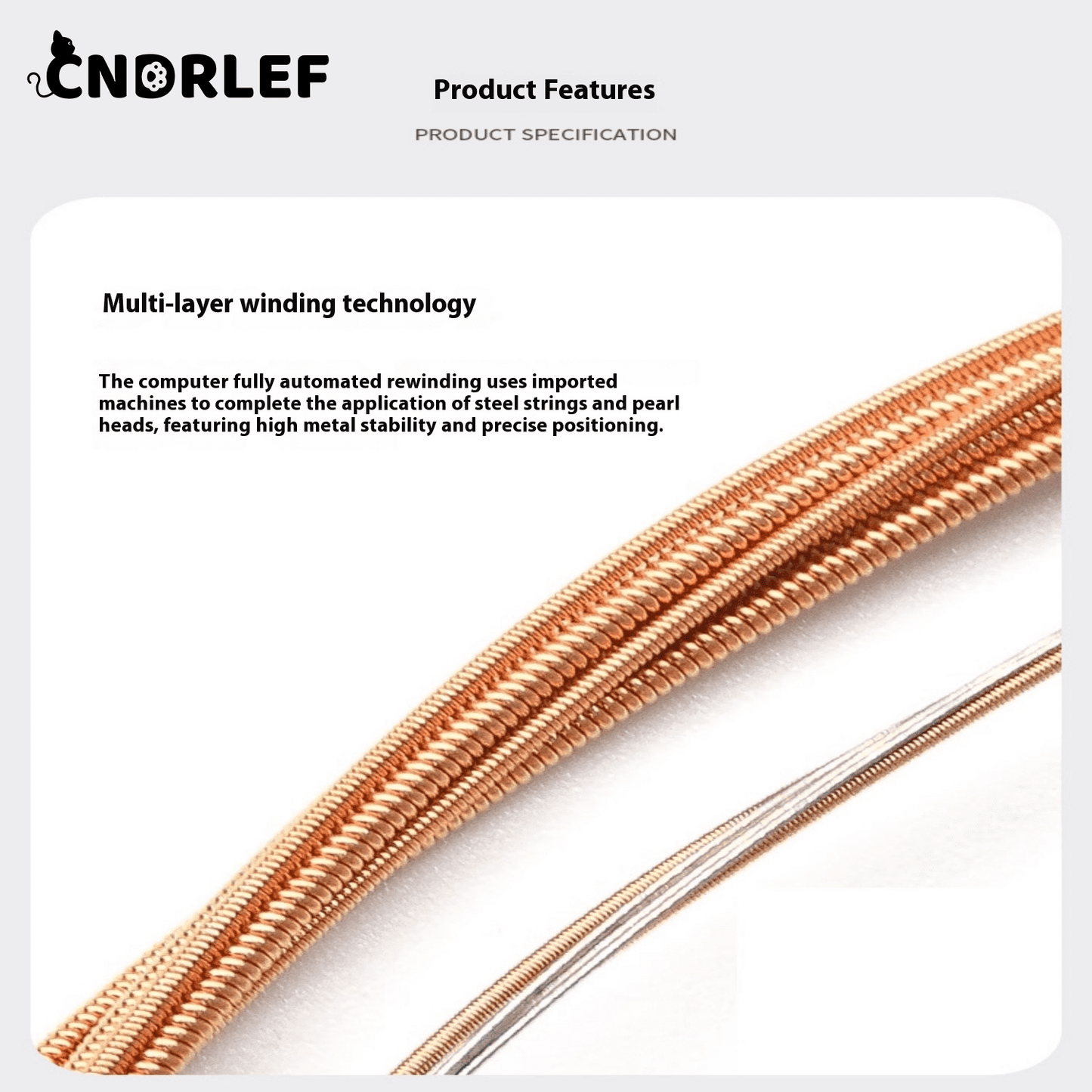 CNDRLEF 6-Pack Phosphor Bronze Acoustic Guitar Strings Set - Hex Steel Core, Rust-Proof Coating, Pro-Grade Tone (Universal for Folk Guitars)