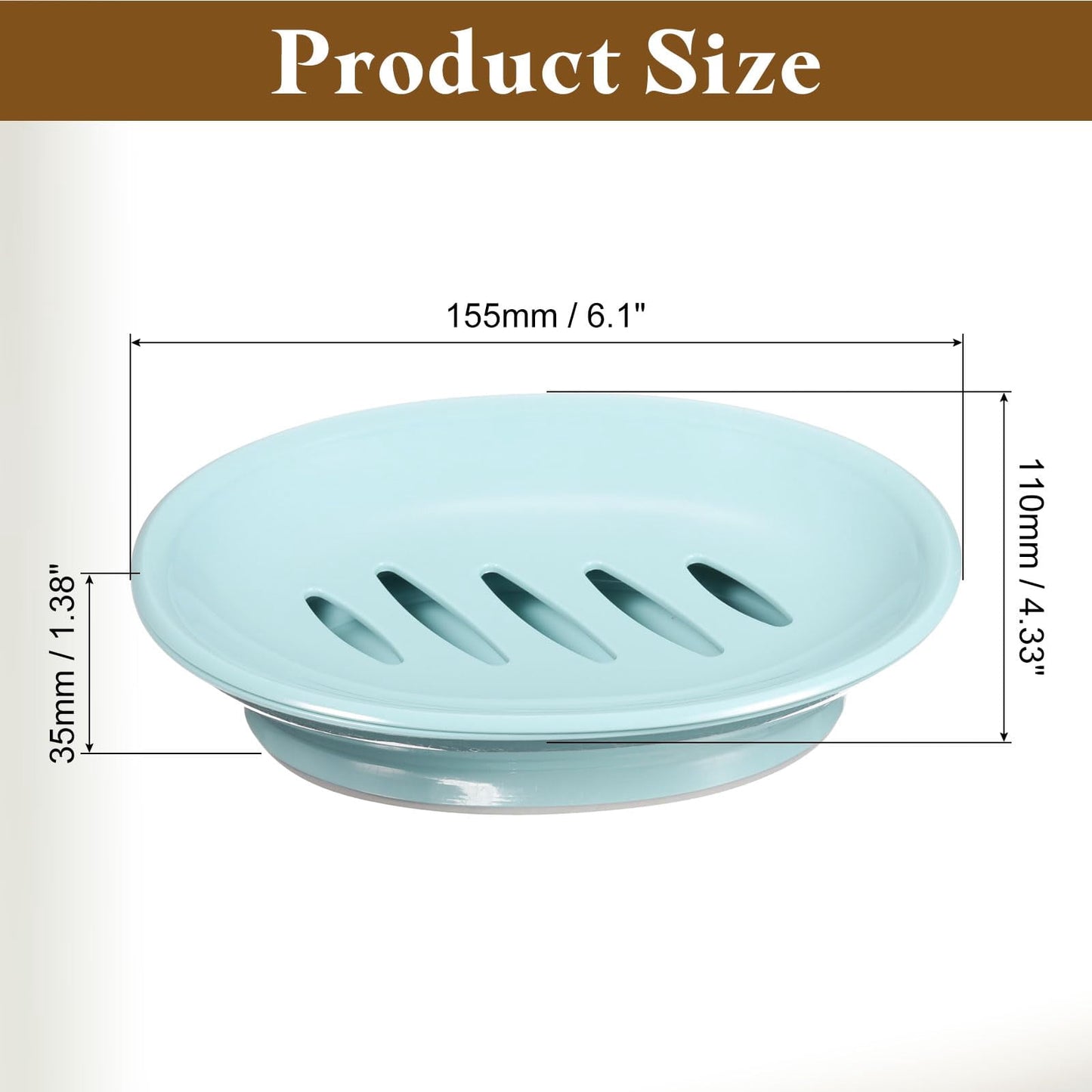 CNDRLEF 2 Pack Soap Dish with Drain, Double Layer Soap Holder, Easy Clean Plastic Soap Saver Tray for Bathroom, Shower, Kitchen Sink, Blue