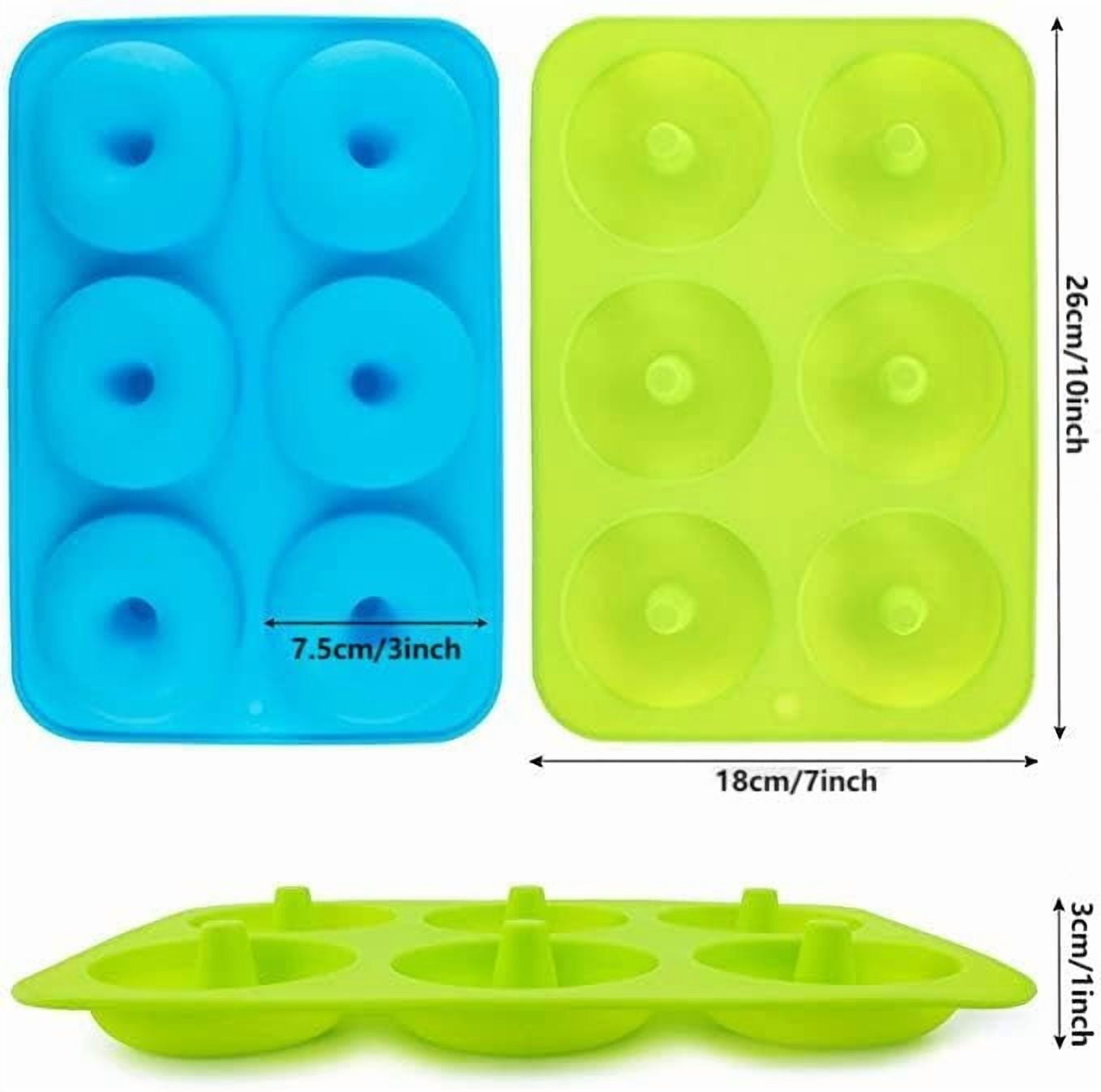 CNDRLEF Silicone Donut Pans Set of 2, Non-Stick Donut Mold for Baking, BPA Free, Dishwasher Safe, Heat Resistant Doughnut Pan for Homemade Cake, Bagels, Biscuits