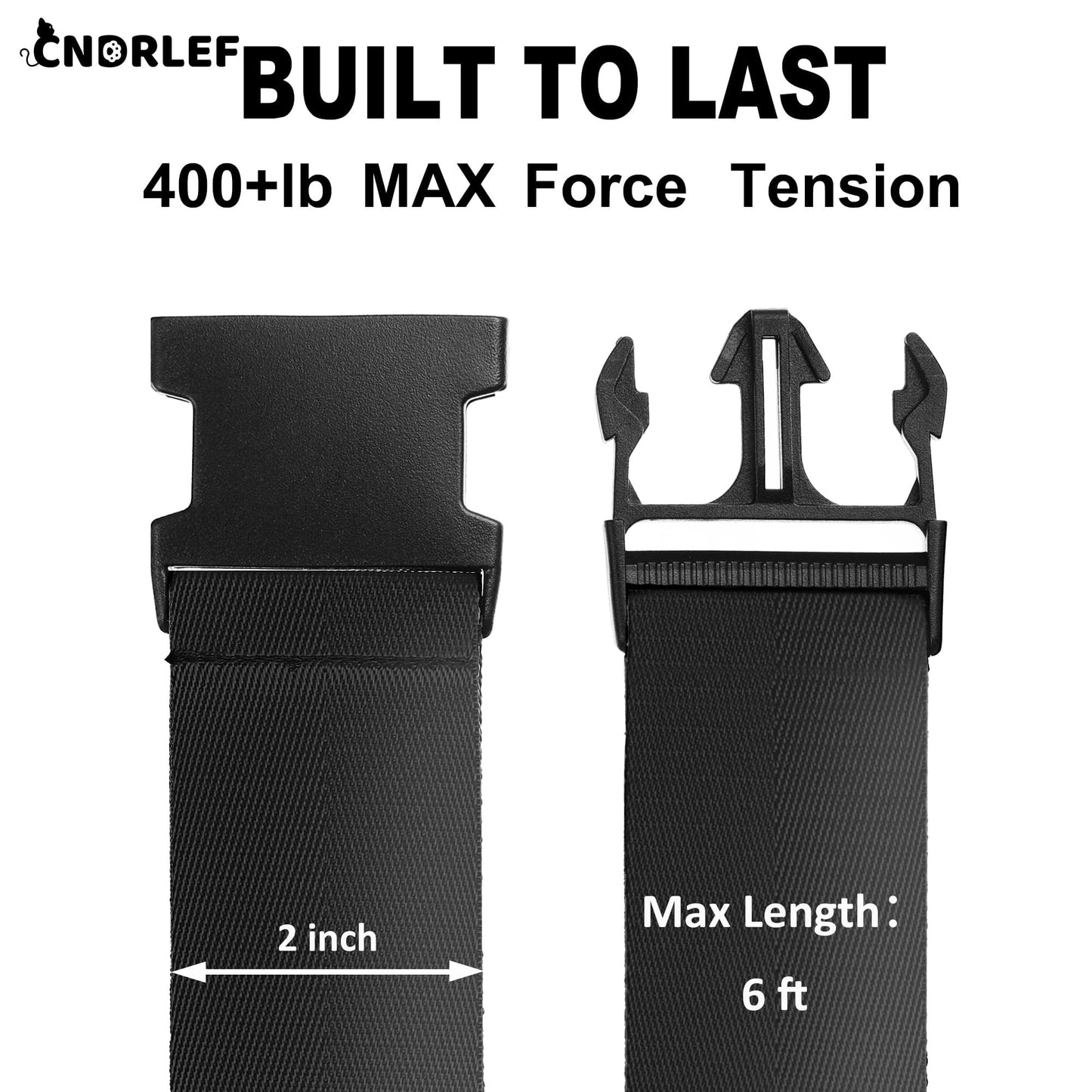 CNDRLEF Heavy Duty Luggage Straps 4-Pack for Suitcases, 2 Black + 2 Orange