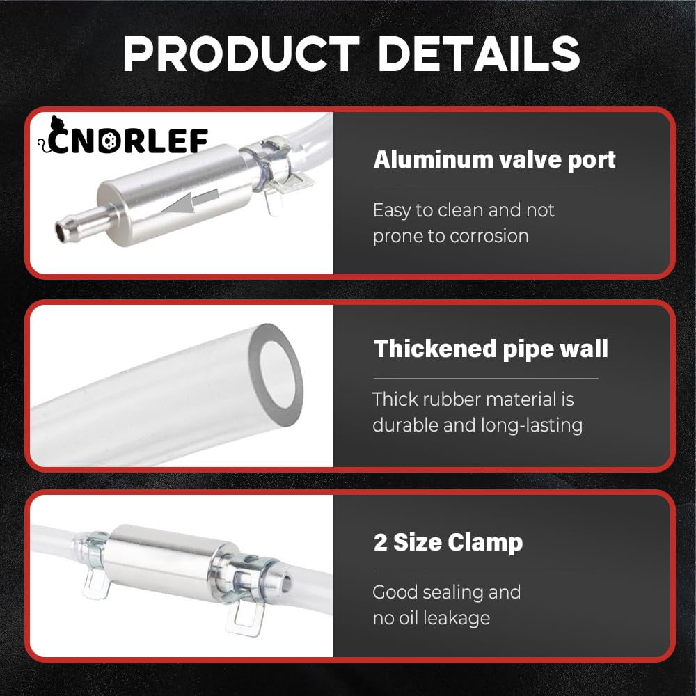 CNDRLEF 2-Pack Brake Bleeder Hose & Fluid Changer Kit with One-Way Valve - Universal Hydraulic Bleeding Tool for Car, Motorcycle, Bicycle Brake Systems