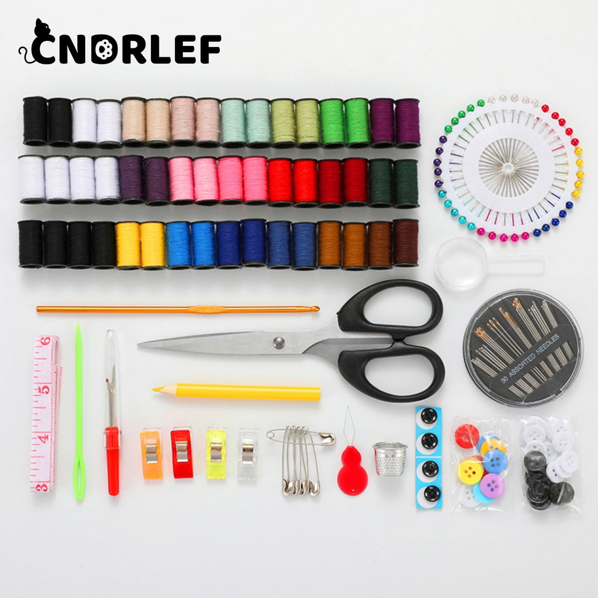 CNDRLEF 172 pcs Small Travel Sewing Kit for Beginners, Adults & Kids – Portable Sewing Supplies with Needles, Thread, Scissors, Measuring Tape & More – Clothing Repair Kit for Home, Emergency & DIY U