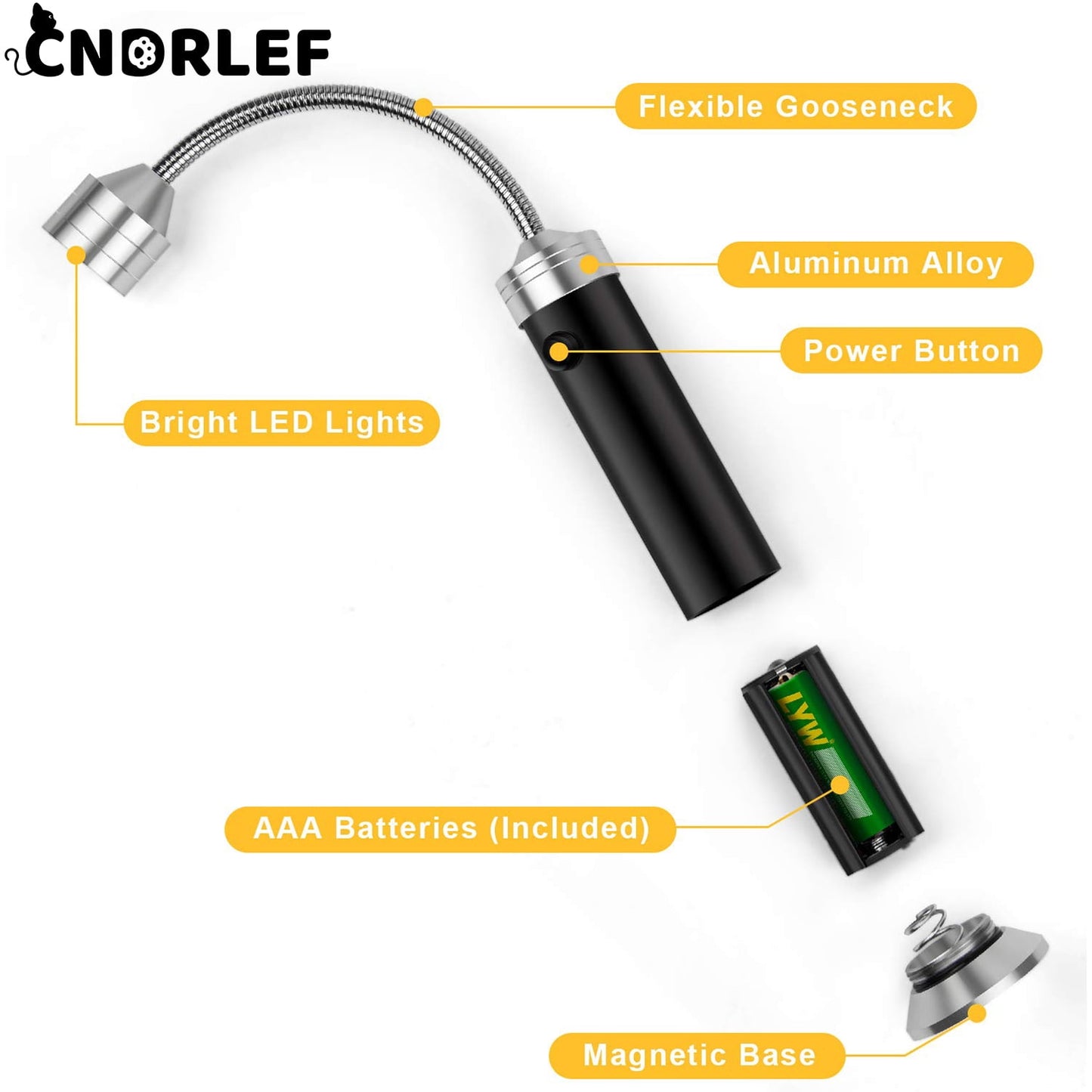 CNDRLEF 2-Pack Grill Lights with Case, Super Bright 9-LED Magnetic BBQ Light, Flexible Gooseneck Outdoor Cooking Light for Traeger Pit Boss Smoker, Grill Accessories