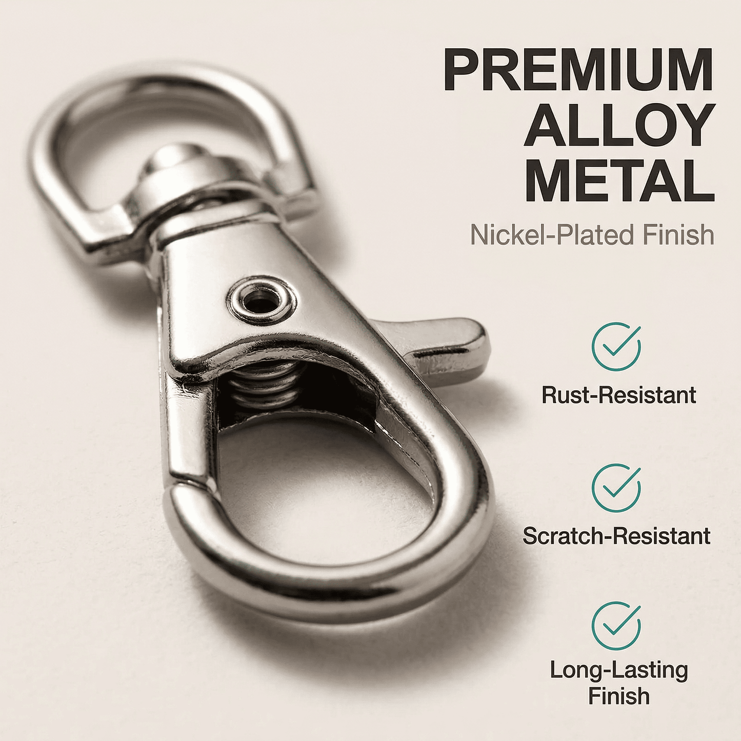 CNDRLEF 120PCS Swivel Snap Hooks with Key Rings, 35mm Lobster Claw Clasps and 25mm Split Rings for Keychains, Lanyards, Badges, DIY Crafts, Silver