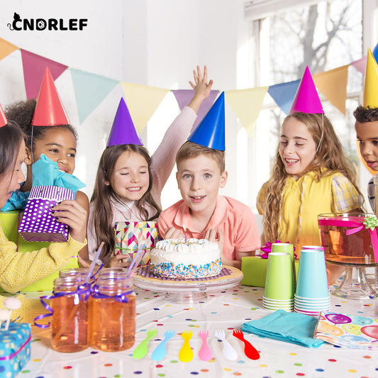 CNDRLEF 30 Pack Spoors - Spoon, Durable & BPA Free Tritan Sporks, Spoon Fork & Knife Combo Utensils for Camping Outdoor, 6 Color