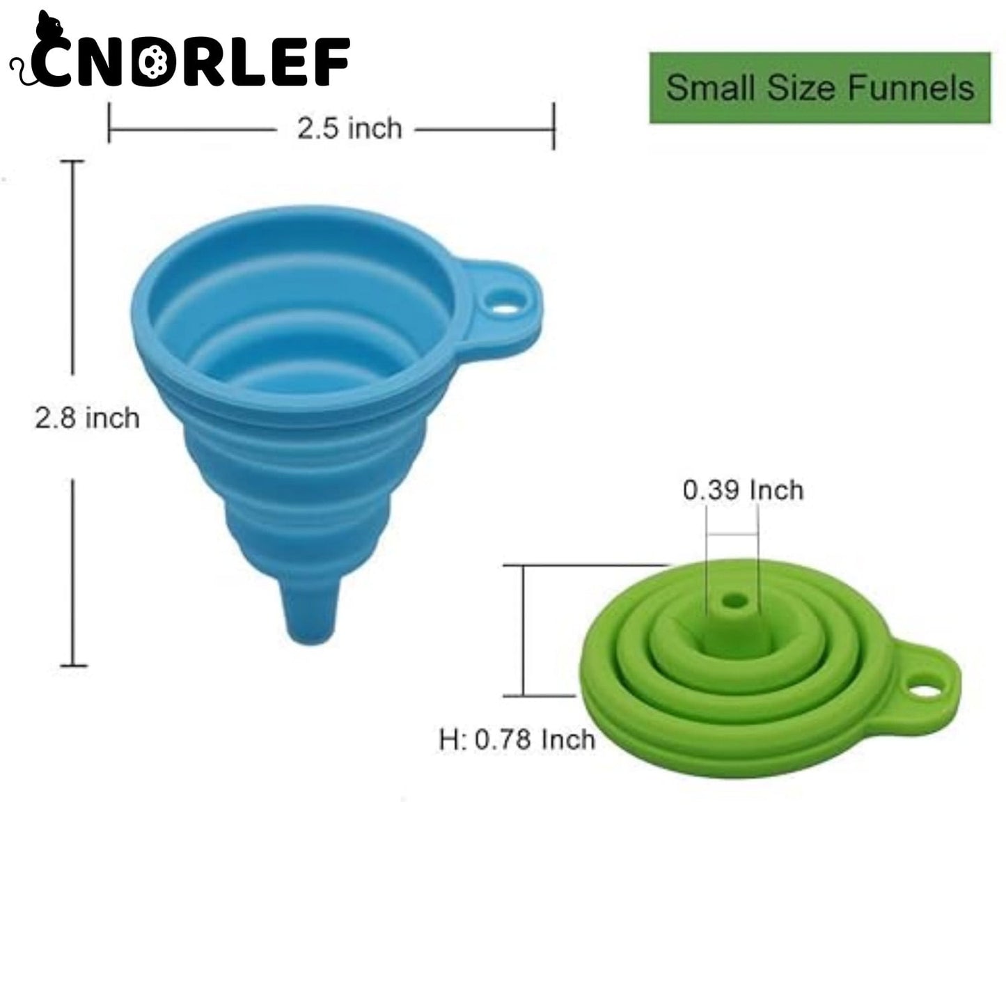 CNDRLEF Kitchen Funnel Set 8 Pack, Small and Large, Kitchen Gadgets Accessories Foldable Silicone Collapsible Funnels for Filling Water Bottle Liquid Transfer Food Grade