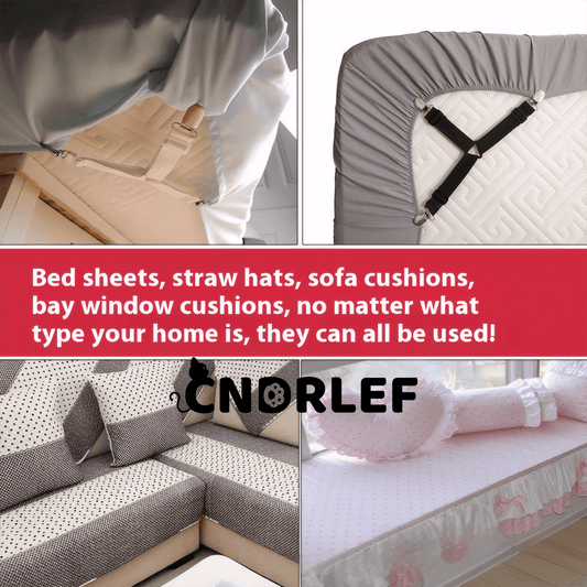 CNDRLEF Bed Sheet Straps 6PCS - Adjustable Elastic Sheet Holders for Full Size Mattress, Non-Slip Corner Clips Keep in Place