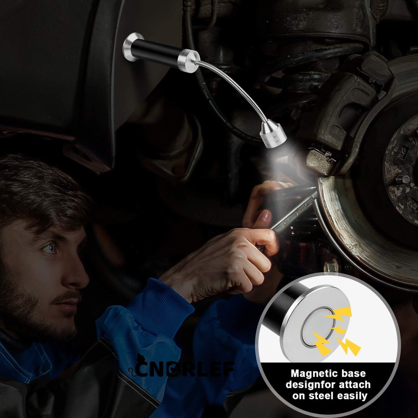 CNDRLEF 2-Pack Grill Lights with Case, Super Bright 9-LED Magnetic BBQ Light, Flexible Gooseneck Outdoor Cooking Light for Traeger Pit Boss Smoker, Grill Accessories