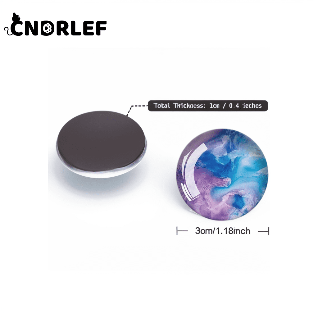 CNDRLEF 12PCS Round Marble Fridge Magnets, Strong Magnetic Fluid Art Refrigerator Magnets for Whiteboard, Cabinet, Locker, Office Decor