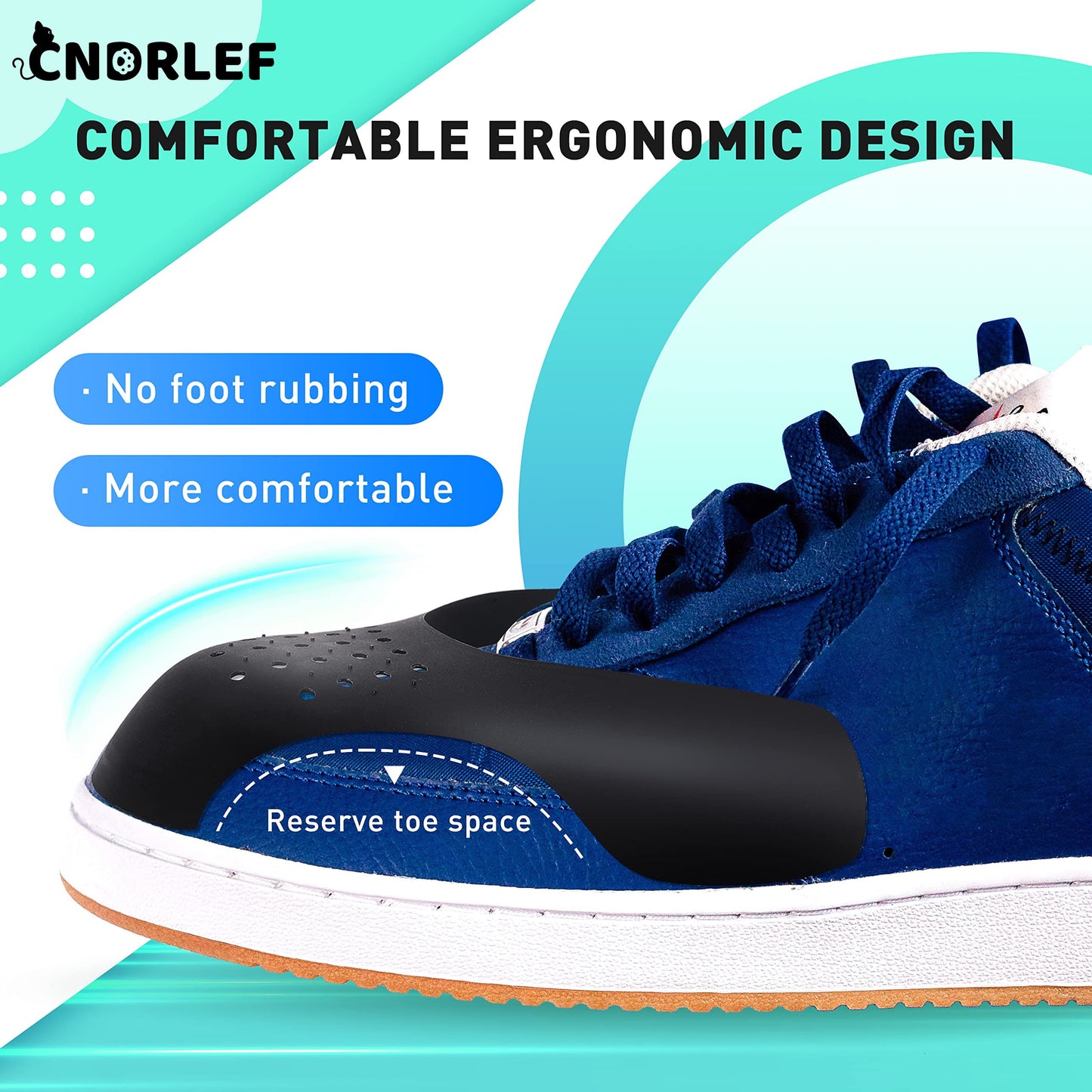 CNDRLEF 4 Pairs Shoe Crease Protectors for Sneakers, Anti-Crease Guard Inserts - Fits Men 7 -13/Women 5-8.5 (2 Big & 2 Small, Black+White)