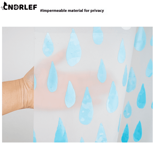 CNDRLEF Shower Curtain Liner, 4G PEVA Square Shower Liner, Plastic Waterproof Shower Curtains, 72x72 inch with Grommet Holes 3 Magnetic Weights Waterdrop pattern