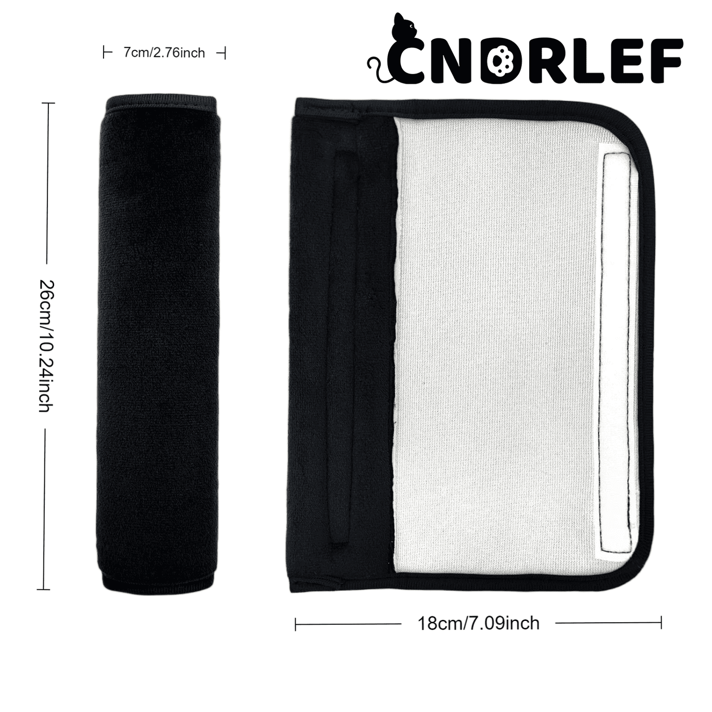 CNDRLEF Universal Car Seat Belt Cushion Pads (2-Pack) - Soft Comfort Shoulder Pad Cover for Adults, Anti-Slip & Anti-Chafing - Black