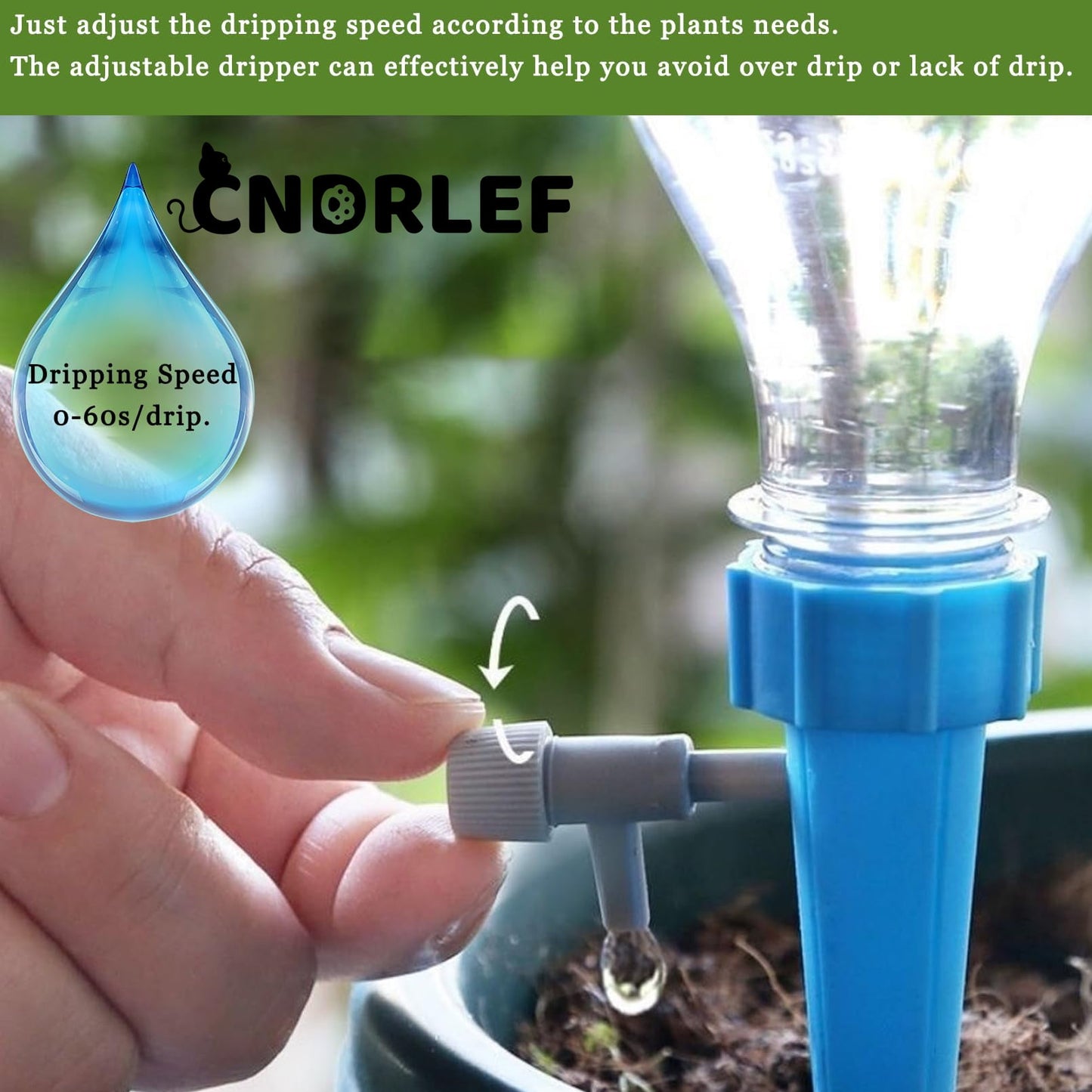 CNDRLEF 24 Pack Self Watering Spikes for Plants - Adjustable Drip Valve, Automatic Plant Watering System for Indoor Potted Plants, Vacation Plant Watering Devices