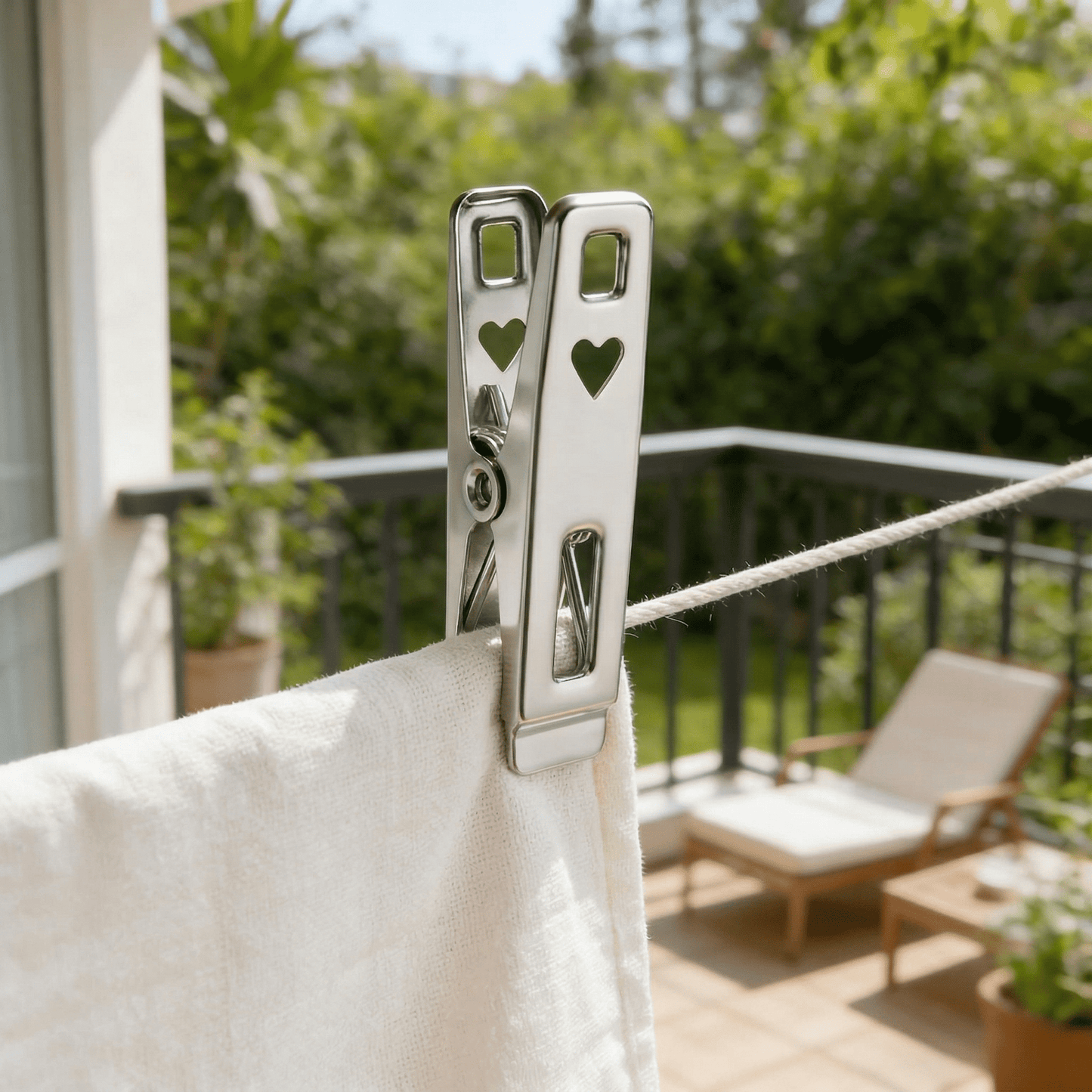 CNDRLEF Stainless Steel Clothespins, 50 Pack Heavy Duty Metal Laundry Clips for Clothesline, Snack Bags, Towels, Notes and Photos