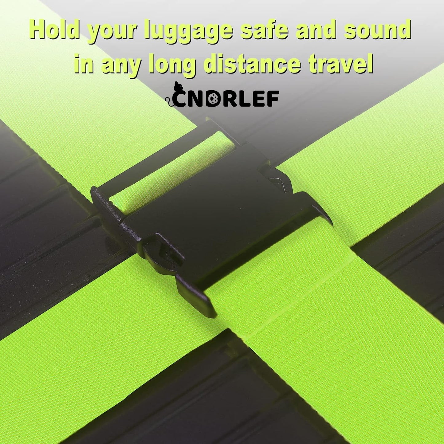 CNDRLEF Heavy Duty Luggage Straps 4-Pack for Suitcases, 2 Blue + 2 green