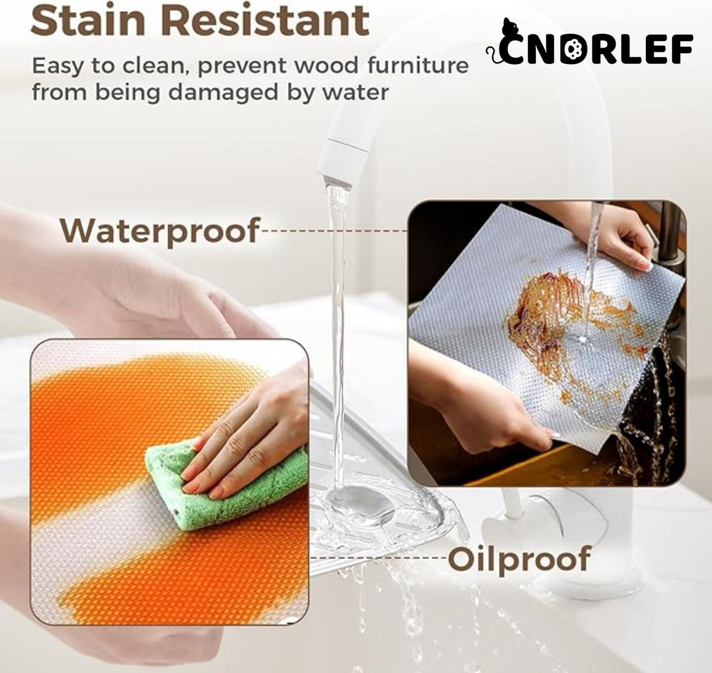 CNDRLEF  Shelf Liner,  Non-Adhesive Drawer & Cabinet Liner, Waterproof Oil Proof Non-Slip Mat, Easy to Cut for Kitchen, Fridge, Pantry, Bathroom, Cabinet Protector