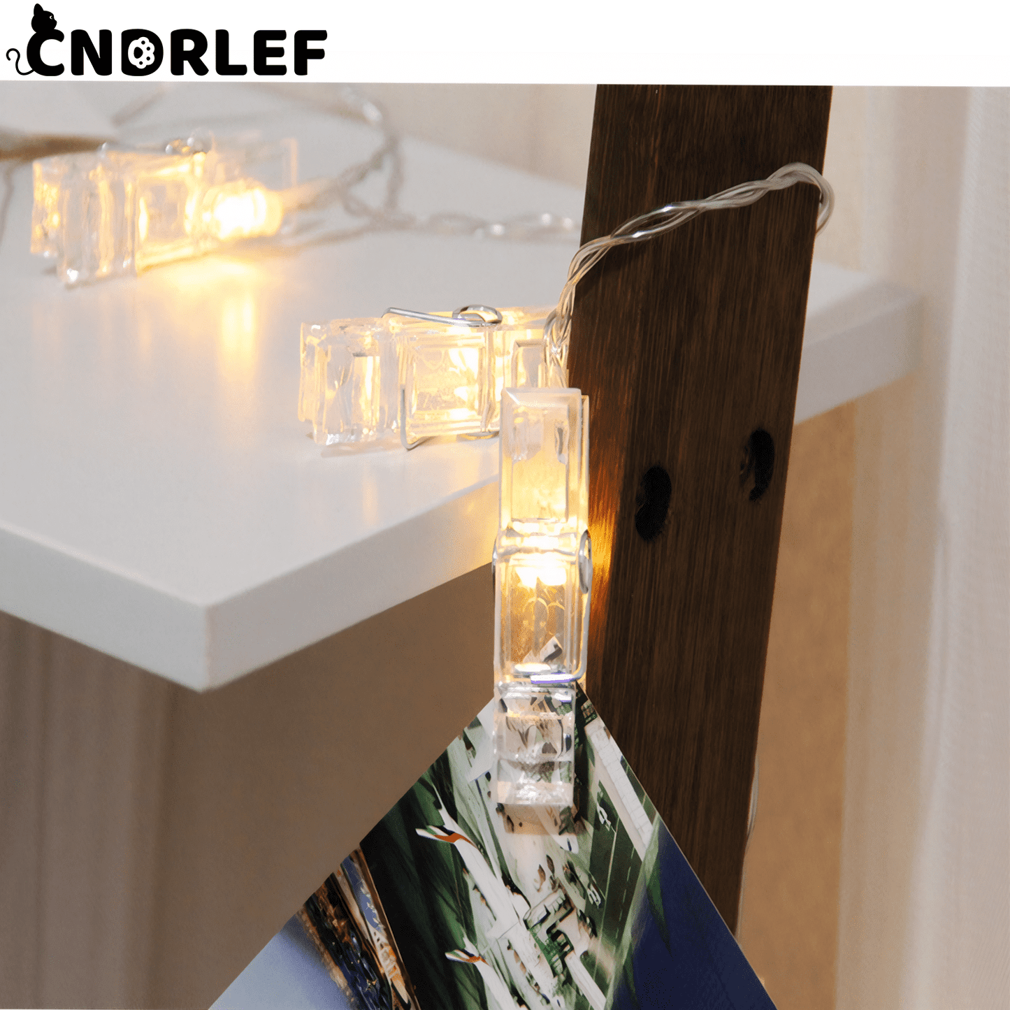 CNDRLEF Photo String Lights with Clips for Hanging: 10FT 20 LED Photo Clip String Lightsdoor Bedroom Room Dorm Wall Decor ，- Christmas Party Wedding Romantic Lighting