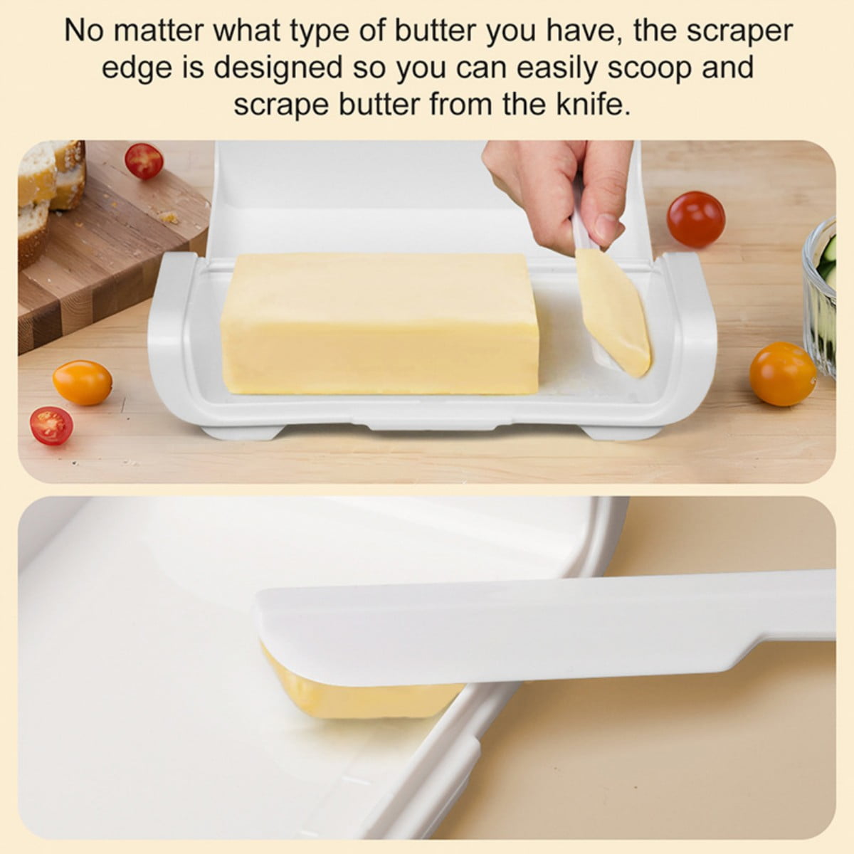 CNDRLEF Butter Dish with Lid , Transparent Butter Keeper Container for Refrigerator & Countertop, Fits East/West Coast & European Butter Sticks