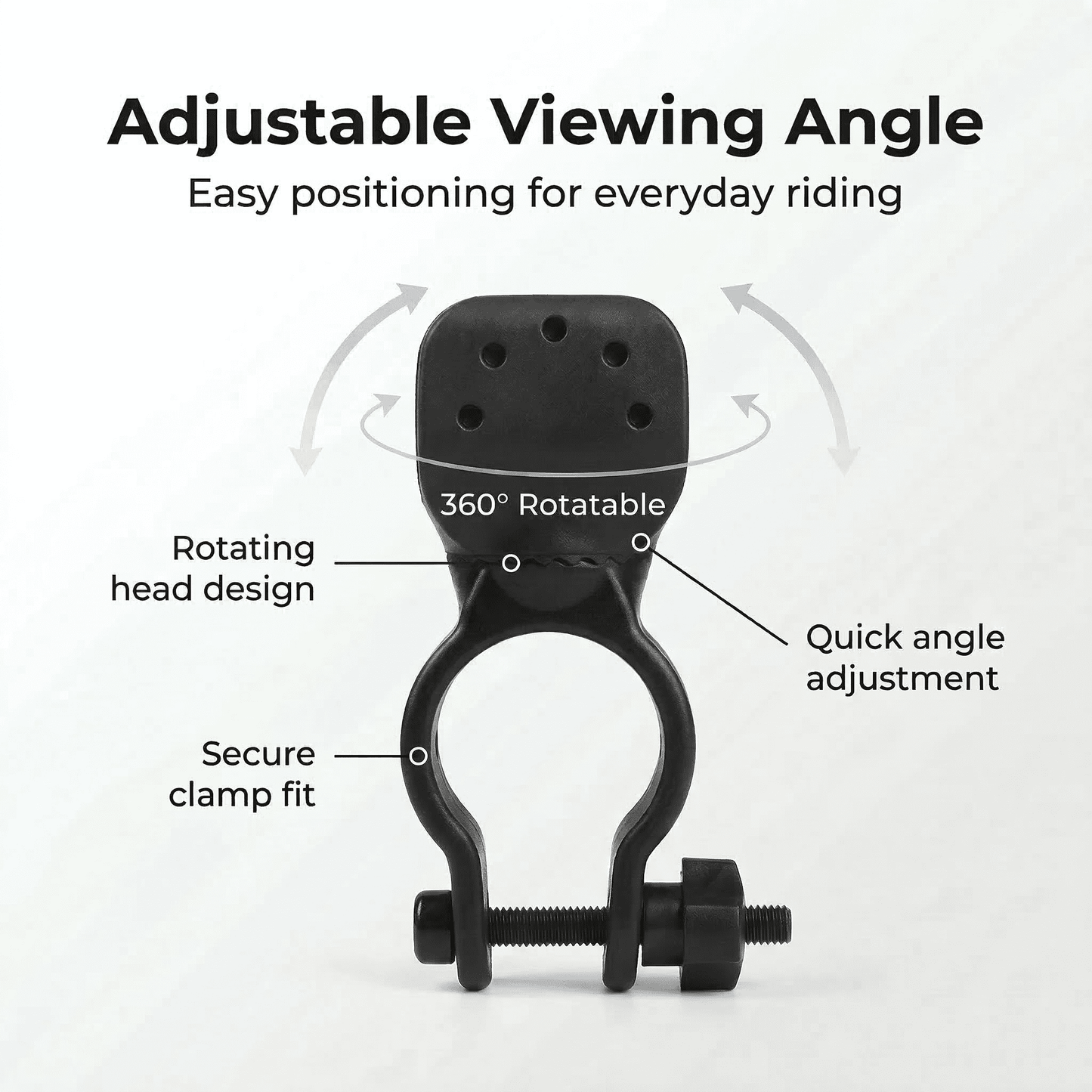 CNDRLEF 2 Pack Bike Flashlight Mount & Cane Holder Clip, 360° Adjustable Clamp for Handlebar, Walker, Wheelchair & Crutch, Fits 0.87-1.14 in