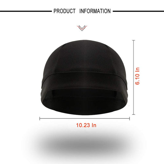 CNDRLEF 4 Pack Black Skull Cap Helmet Liner - Cooling Sweat Wicking Beanie for Cycling, Running, Work Safety Hat for Men & Women