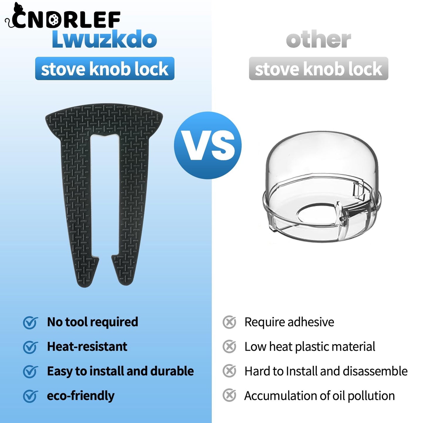 CNDRLEF 6-Pack Gas Stove Knob Locks for Child Safety, Tool-Free Silicone Oven Knob Covers, Heat-Resistant Baby Proofing Stove Locks, Prevent Accidental Touch (Black)