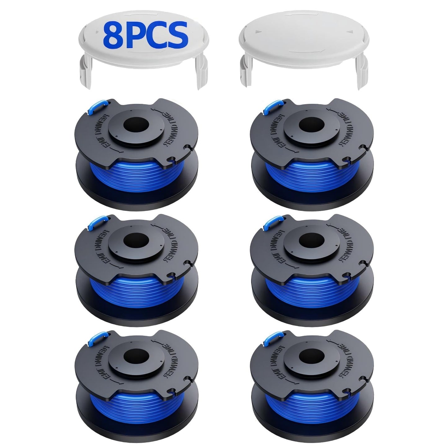 CNDRLEF 8-Pack 0.065-Inch Weed Wacker String Trimmer Line, 11FT Automatic Feed, Compatible with Ryobi ONE+ AC14RL3A 18V 24V 40V Trimmers