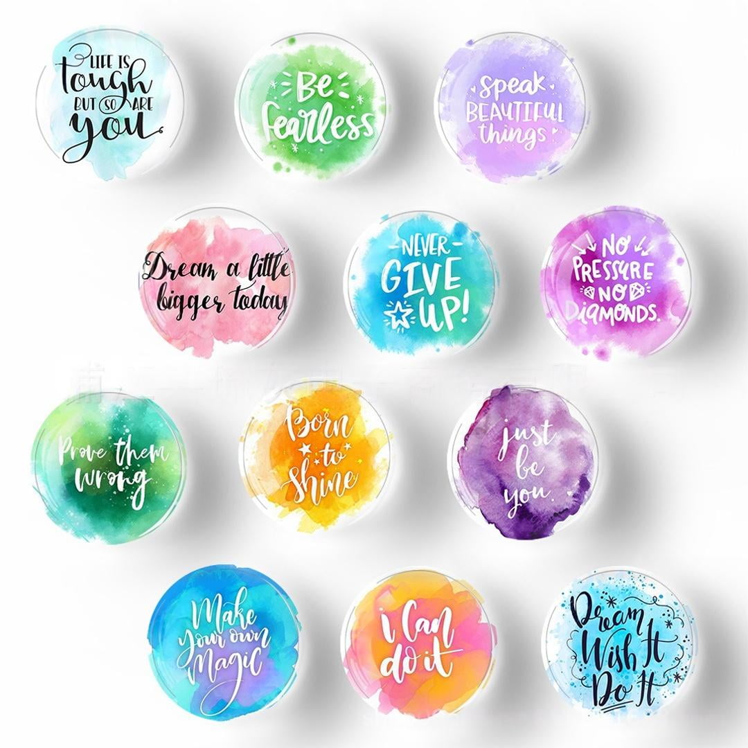 CNDRLEF 12PCS Round Marble Fridge Magnets, Strong Magnetic Fluid Art Refrigerator Magnets for Whiteboard, Cabinet, Locker, Office Decor