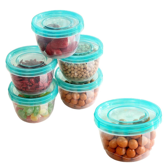 CNDRLEF 6-Pack 16oz BPA Free Food Storage Containers with Twist-Top Lids | Leakproof, Stackable | Fridge/Freezer/Microwave/Dishwasher Safe