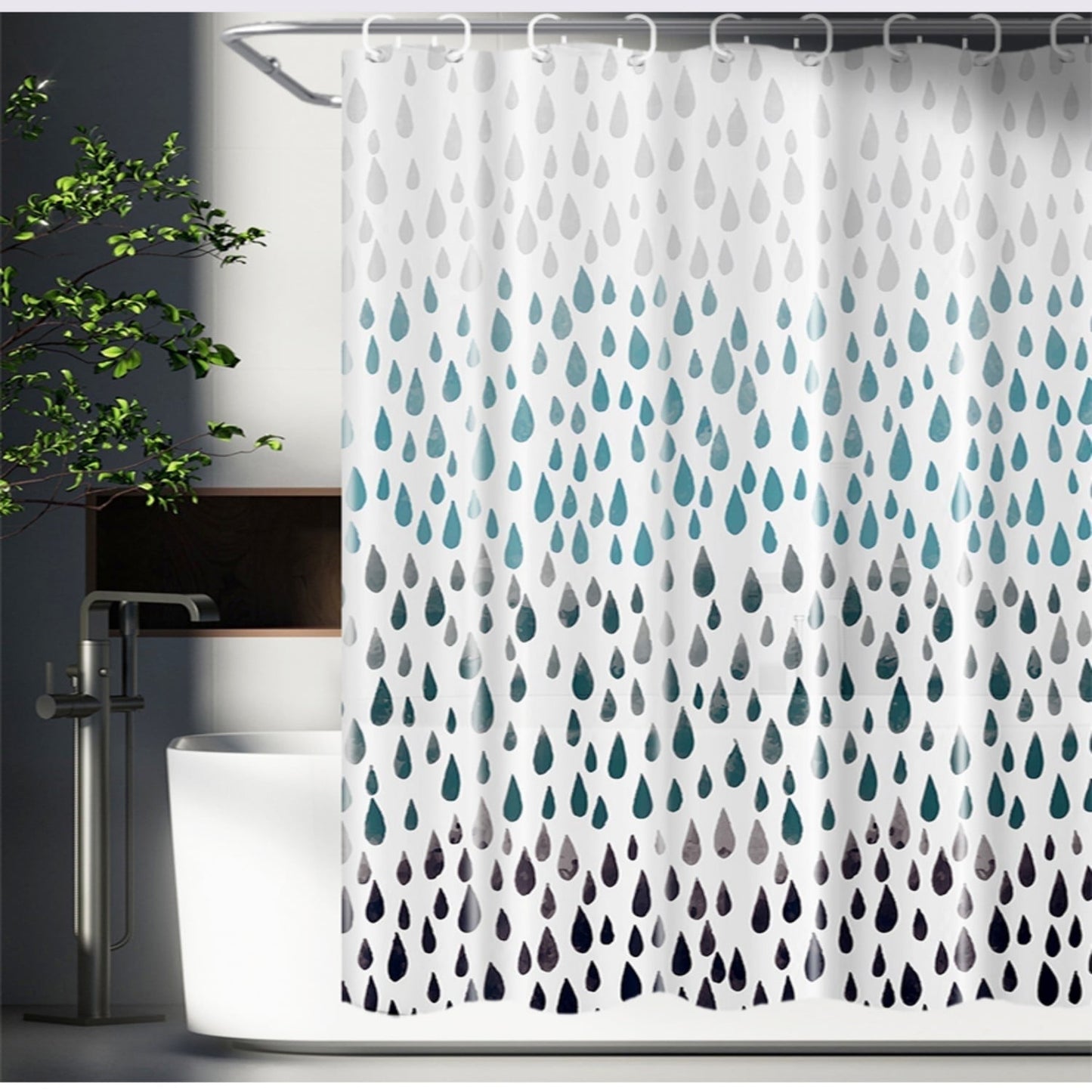 CNDRLEF Shower Curtain Liner, 4G PEVA Square Shower Liner, Plastic Waterproof Shower Curtains, 72x72 inch with Grommet Holes 3 Magnetic Weights