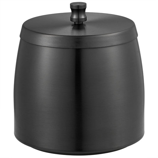 CNDRLEF Stainless Steel Ashtray with Lid, Medium Black - Windproof Smokeless Odorless Covered Ash Tray for Indoor Outdoor Home Office Patio
